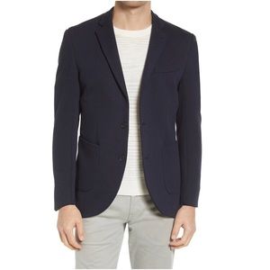 Soft Cloth Navy Sport Coat Textured Jersey Knit Size 44R New w/Tag